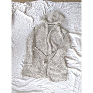 Naked Cashmere Cardigan Sweater Belted Hooded Sz XS Gray Long Sleeve